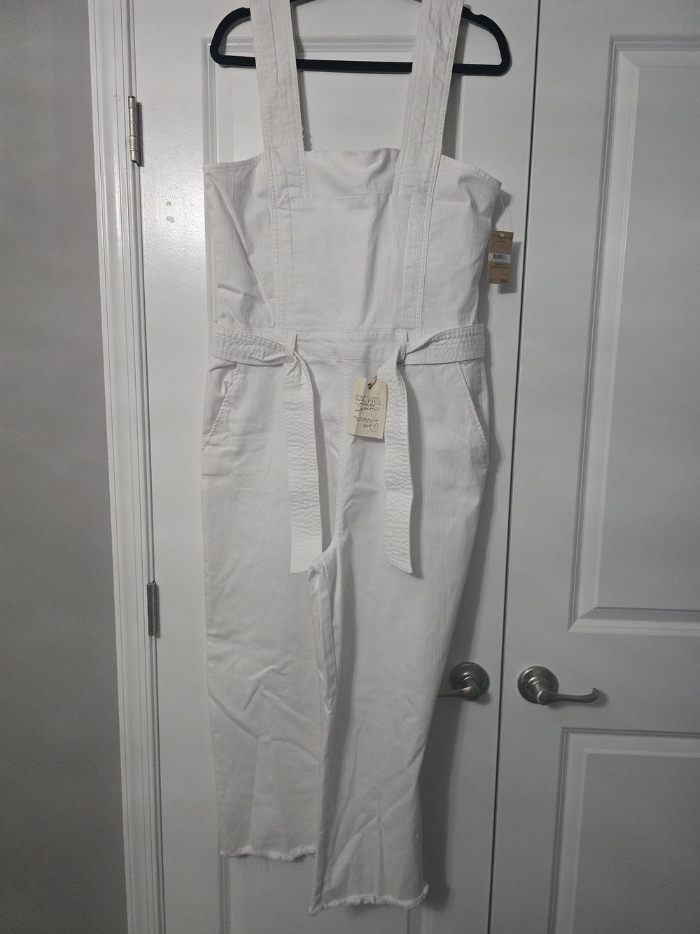 White Women's Rachel Roy Strap Jumpsuit with Waist Tie